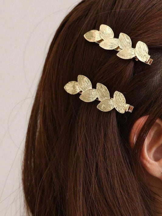 Leaf Design Hair Clips