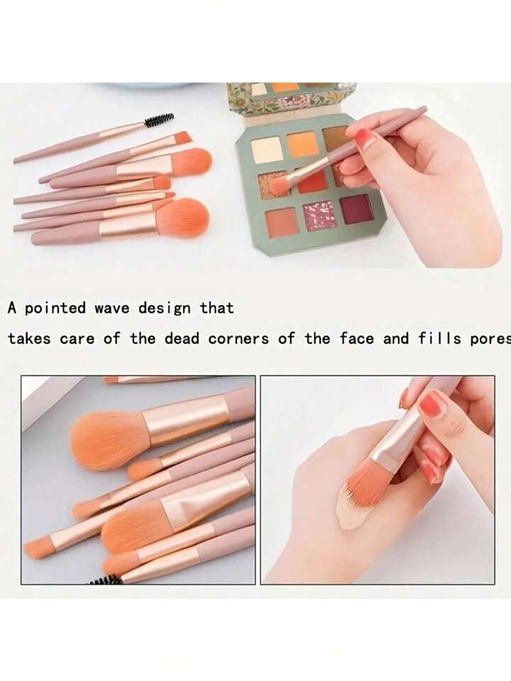 8 PCs Makeup Brush Set with a bonus Storage Bag