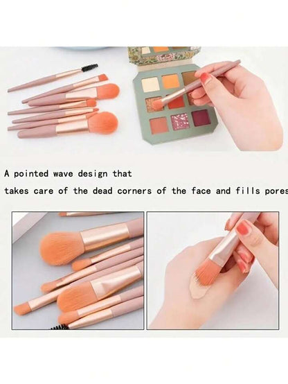 8 PCs Makeup Brush Set with a bonus Storage Bag